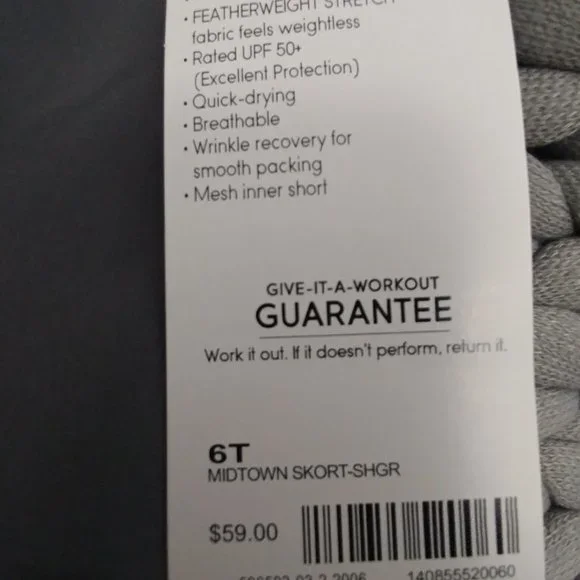 Athleta Midtown Skort in Shadow Grey Size 6T NWT - Picture 2 of 3